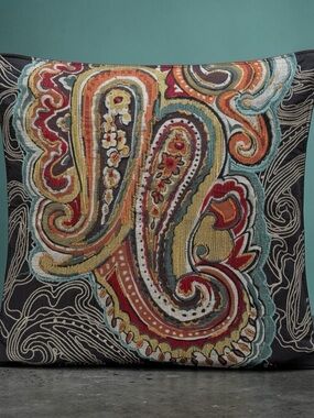 Pottery Barn Houston Paisley Throw Pillow, 24x24, EUC